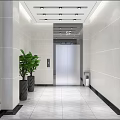 Elevator aisle public space 3d model