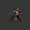 Game And Movie Character With Red Headpiece Carrying Gourd In Traditional Outfit On Transparent Platform