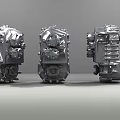 modern engine 3d model