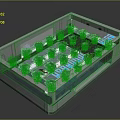 Smart Indoor Planter Miniature Garden Scenery Featuring Green Plants And Blue LED Lights