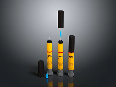 Practical Yellow And Black Cylindrical LINE Household Items For Daily Use With Various Sizes 3d model