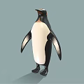 Adorable Penguin With Black And White Feathers Standing On Simple Background