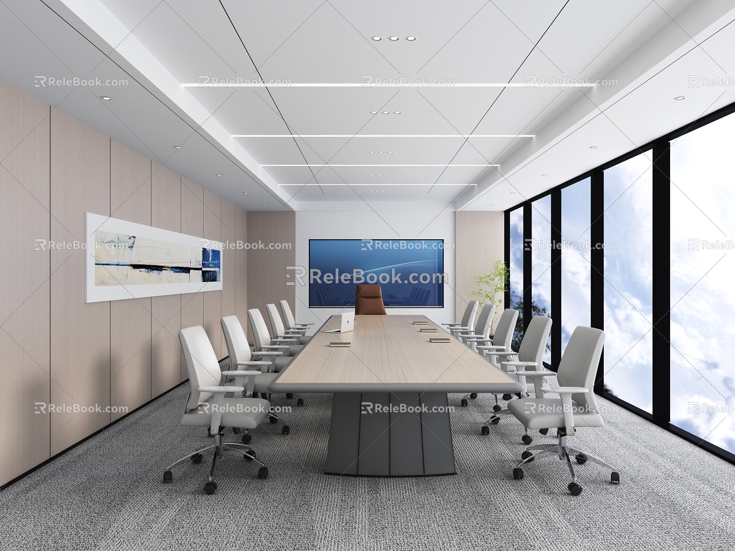 Modern Conference Room 3d model