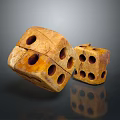 Wooden Dice Decorative Furniture Ornament With Intricate Hole Design And Natural Wood Finish