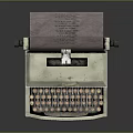 Vintage Typewriter With Retro Design And Old Paper For Home Office Supplies