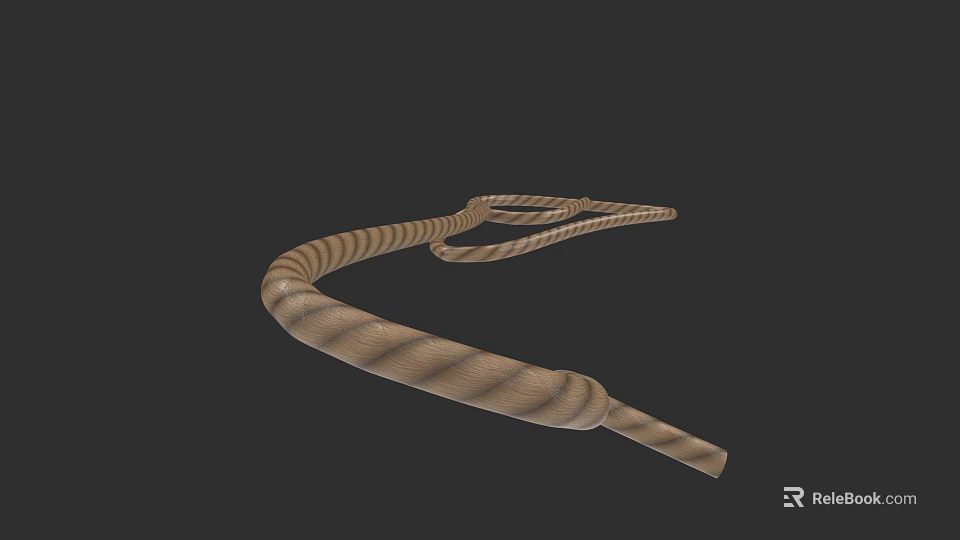 Artistic Snake Shaped Sculpture With Brown And Beige Striped Curved Design 3d model 