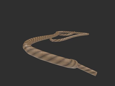 Artistic Snake Shaped Sculpture With Brown And Beige Striped Curved Design 3d model