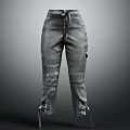 Fashionable Gray Cargo Pants Featuring Distressed Details Drawstring Waist And Tied Cuffs