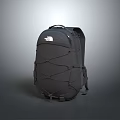 The North Face Black Backpack Featuring Lace Up Straps Classic White Logo And Durable Design