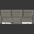 Modern Gray Leather Reclining Sofa With Three Seater And Adjustable Footrests