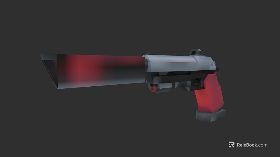 Futuristic Sci Fi Gun Design With Red Accents On Barrel And Grip Modern Weapon Concept 3d model 