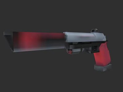 Futuristic Sci Fi Gun Design With Red Accents On Barrel And Grip Modern Weapon Concept 3d model
