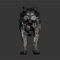 Realistic 3D Wolf Character With Fluffy Gray And White Fur Standing Pose 3d model