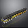 Modern Grey And Yellow CLASS 66 Freight Train With Multiple Carriages