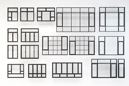 modern window broken bridge window balcony window 3d model