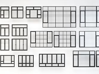 modern window broken bridge window balcony window 3d model