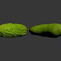 Fresh Green Bitter Melons on Black Background with Vibrant Color and Smooth Texture
