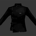 Chinese Style Black Coat With Stand Collar And Frog Buttons Design