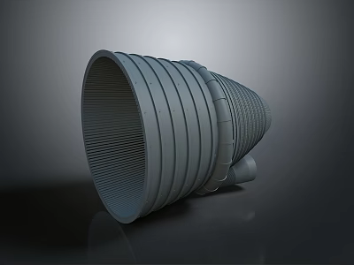 Metallic Gray Industrial Mechanical Part Featuring Ring Structure Mesh Design And Smooth Surface 3d model