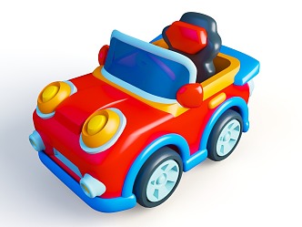 Cartoon style children mini electric car children's toy theme children's toy amusement park electric car 3d model