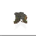 Modern Rocky Landscape Scene With Green Vegetation And Natural Rock Structures