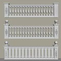 Ornate White Balustrade Designs Featuring Decorative Columns And Top Finials 3d model