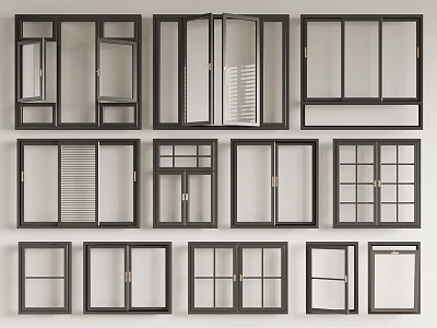 Modern Casement Windows Design Styles For Home Interiors With Various Frames 3d model