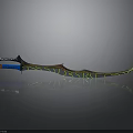 Decorative Sword With Green Patterned Blade And Blue Orange Hilt Design