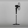 Black Modern Pedestal Cooling Fan With Stable Base And Metal Grille Design