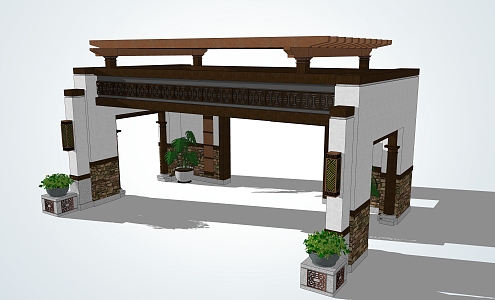 New Chinese Pavilion Landscape Pavilion 3d model