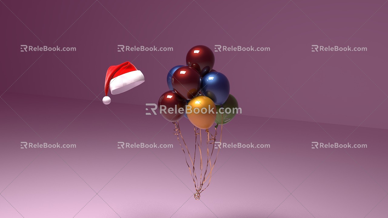 Holiday Christmas Elements Balloon Christmas Hat model