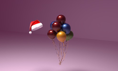 Holiday Christmas Elements Balloon Christmas Hat 3d model