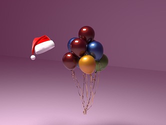 Holiday Christmas Elements Balloon Christmas Hat 3d model