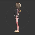 Two Cat Ear Girls In Yellow Crop Top Black Hoodie Shorts Pink Striped Socks Shoes