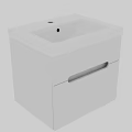 Modern White Bathroom Cabinet With Sink And Drawer Storage Design