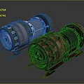 Industrial Mechanical Equipment With Green And Rusty Metal Components