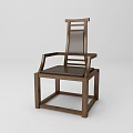 Modern Wooden Armchair With Upholstered Seat Backrest And Square Legs