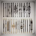 Ornate Black and Gold Railings Featuring Various Intricate Patterns for Home Decor