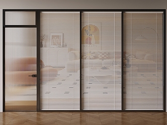 Modern office glass partition built-in venetian blinds venetian blinds partition 3d model