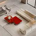 Poliform ERNEST Sofa Coffee Table Combination Bamboo Sofa Corner Sofa 3d model