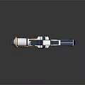 Sci Fi Weapon 3D Model With Blue White Yellow Accents And Futuristic Design Features 3d model