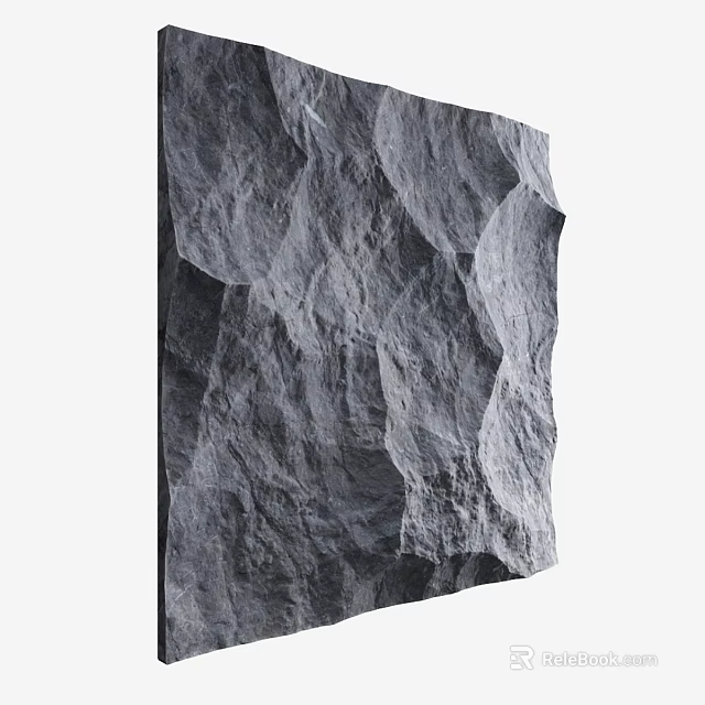 Gray Slate Component With Natural Texture And Irregular Edges For Architectural Decoration 3d model