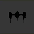 Futuristic Sci-Fi Aircraft With Black Body Green Accents Winged Frame Spherical Core And Weapon Attachments