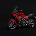 Red Modern Sport Motorcycle With Windshield Black Seat And Alloy Wheels