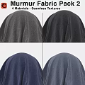Four Color Fabric Samples With Different Shades For Head Covering Textile 3d model