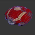 Mystical Creature Carrying Red Golden Decorated Round Container With Transparent Section