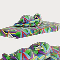 Vibrant Geometric Pattern Sectional Sofa With Modern Design And Comfortable Seating