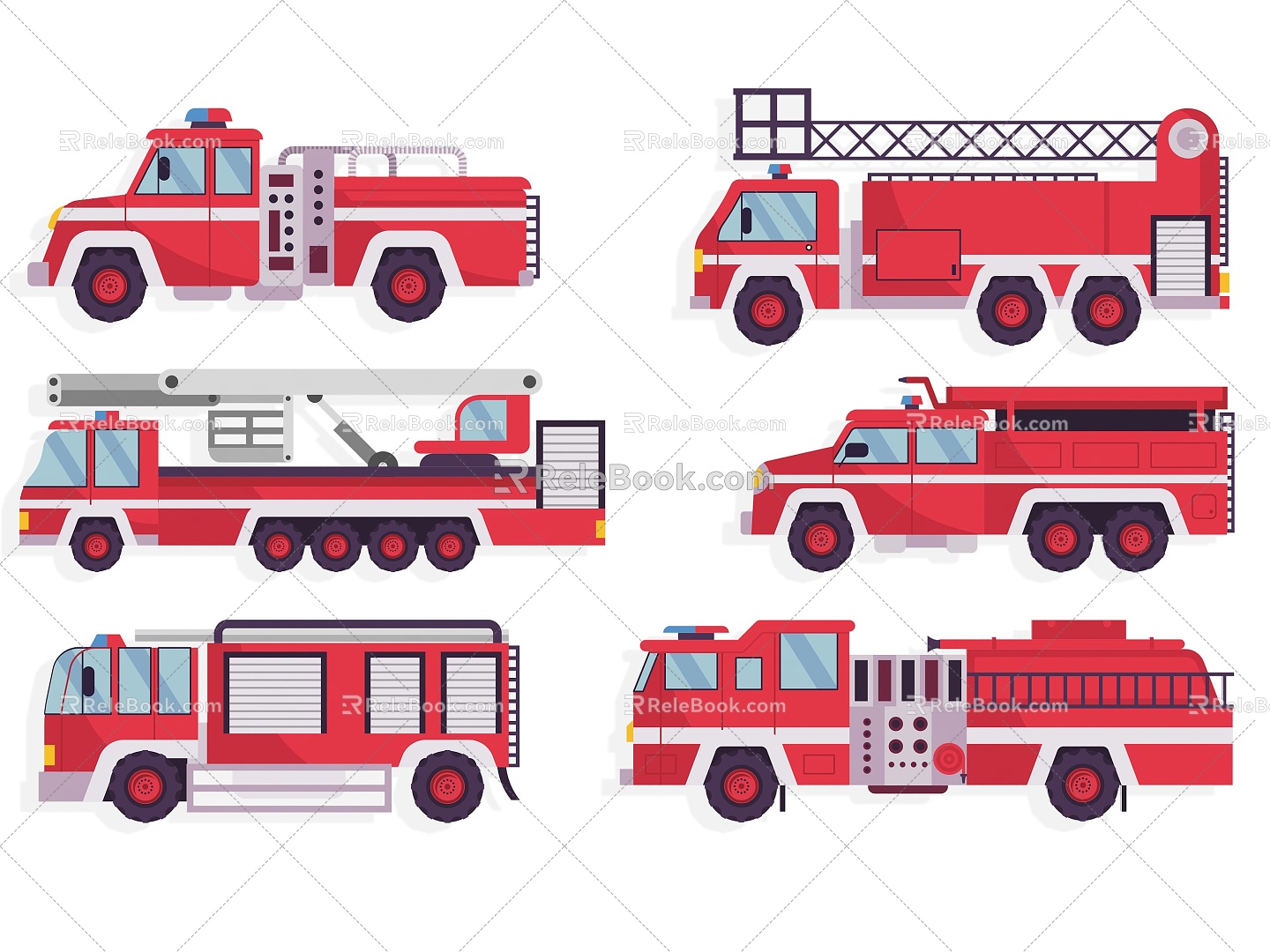 Truck Vehicle Engineering Vehicle Fire Truck Foreign Vehicle Police Car Cartoon Car Wall Decoration Decorative Element Symbol Icon Silhouette Ambulance Silhouette 3d model