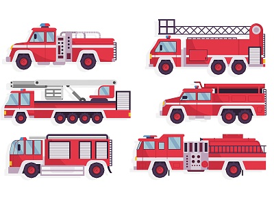 Truck Vehicle Engineering Vehicle Fire Truck Foreign Vehicle Police Cartoon Car Wall Decoration Decorative Element Symbol Icon Silhouette Ambulance Silhouette 3d model