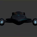 Blue Futuristic Spaceship With Sleek Design Transparent Cockpit And Dual Engines On Dark Background